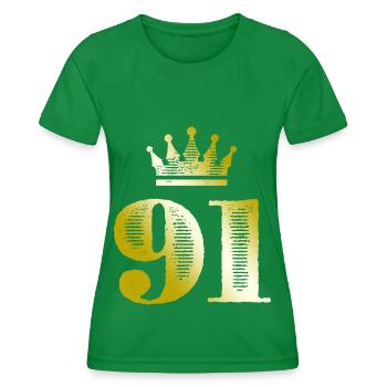 91 Numéro Couronne Or - T-shirt sport Femme - vert - Devant - AI Model Female 172 dark (172cm)