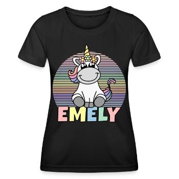 Emely Unicorn Name - Women's Functional T-Shirt - black - Front - AI Model Female 172 light (172cm)