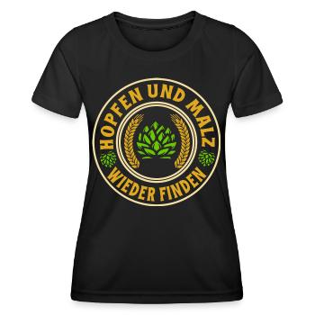 Finding hops and malt again beer lovers saying - Women's Functional T-Shirt - black - Front - AI Model Female 172 light (172cm)