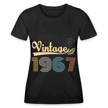 Vintage 1967 Retro Geburtstag Geschenk - Frauen Funktions-T-Shirt - Schwarz - Vorne - AI Model Female 172 light (172cm)