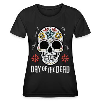 Zuckerschädel Tag der Toten - Frauen Funktions-T-Shirt - Schwarz - Vorne - AI Model Female 172 light (172cm)