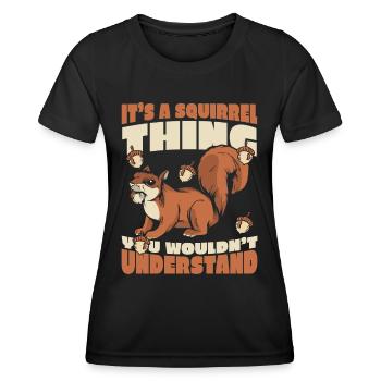 Animal écureuil - T-shirt sport Femme - noir - Devant - AI Model Female 172 light (172cm)