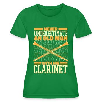 Clarinet Clarinetist Instrument Music - Women's Functional T-Shirt - kelly green - Front - AI Model Female 172 dark (172cm)