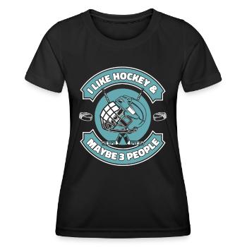 Ice Hockey Hockey Sports - Women's Functional T-Shirt - black - Front - AI Model Female 172 light (172cm)