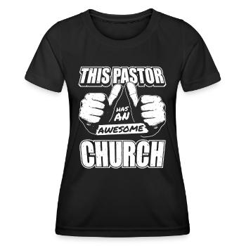 Pasteur Pasteur Prédicateur Église Christ - T-shirt sport Femme - noir - Devant - AI Model Female 172 light (172cm)