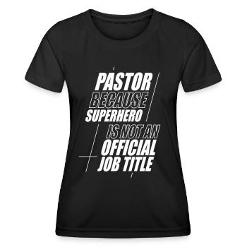 Pasteur Pasteur Prédicateur Église Chrétienne - T-shirt sport Femme - noir - Devant - AI Model Female 172 light (172cm)