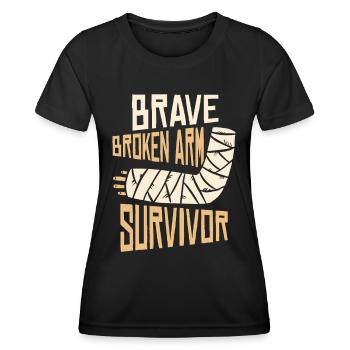 Bonne récupération Bras cassé Os cassé - T-shirt sport Femme - noir - Devant - AI Model Female 172 light (172cm)
