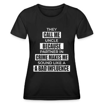 Oncle Fmilie Grand-oncle Oncle - T-shirt sport Femme - noir - Devant - AI Model Female 172 light (172cm)