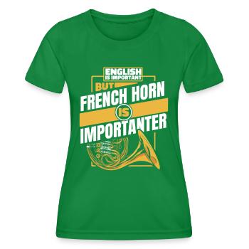 Français Instrument à cor - T-shirt sport Femme - vert - Devant - AI Model Female 172 dark (172cm)