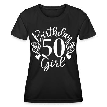 50. Geburtstag Frauen Ihr Geburtstagskind 50 Jahre alt - Frauen Funktions-T-Shirt - Schwarz - Vorne - AI Model Female 172 light (172cm)