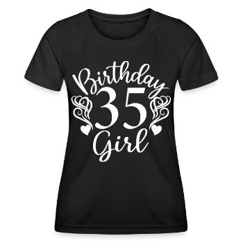35. Geburtstag Frauen Ihr Geburtstagskind 35 Jahre alt - Frauen Funktions-T-Shirt - Schwarz - Vorne - AI Model Female 172 light (172cm)