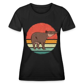 Tapir Tapirus Tapirs animaux - T-shirt sport Femme - noir - Devant - AI Model Female 172 light (172cm)