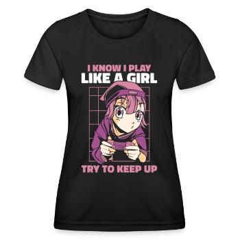 Gamer Gaming Video Games Console Controller - Women's Functional T-Shirt - black - Front - AI Model Female 172 light (172cm)
