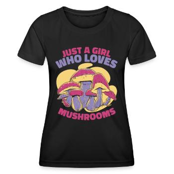 Pilz Pilze Funghi Champignon - Frauen Funktions-T-Shirt - Schwarz - Vorne - AI Model Female 172 light (172cm)