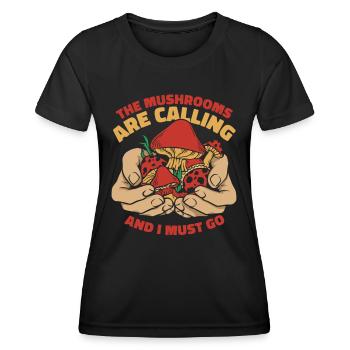 Pilz Pilze Funghi Champignon - Frauen Funktions-T-Shirt - Schwarz - Vorne - AI Model Female 172 light (172cm)