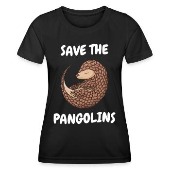 Pangolin Tier Pangoline vom Aussterben bedrohte Ar - Frauen Funktions-T-Shirt - Schwarz - Vorne - AI Model Female 172 light (172cm)