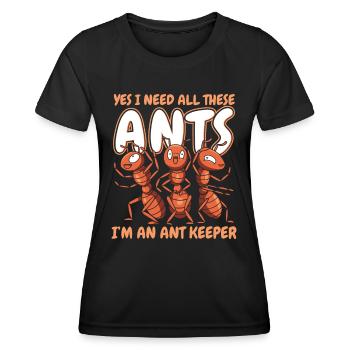 Fourmis insectes fourmis - T-shirt sport Femme - noir - Devant - AI Model Female 172 light (172cm)