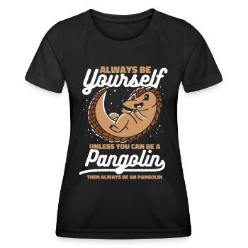 Pangolin Tier Pangoline vom Aussterben bedrohte Ar - Frauen Funktions-T-Shirt - Schwarz - Vorne - AI Model Female 172 light (172cm)