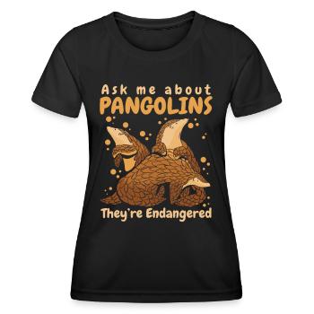 Pangolin Tier Pangoline vom Aussterben bedrohte Ar - Frauen Funktions-T-Shirt - Schwarz - Vorne - AI Model Female 172 light (172cm)