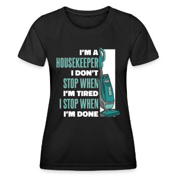Hauswirtschaft Haushälterin Reiniger Reinigung - Frauen Funktions-T-Shirt - Schwarz - Vorne - AI Model Female 172 light (172cm)