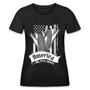Maize Corncob Farmer - Women's Functional T-Shirt - black - Front - AI Model Female 172 light (172cm)