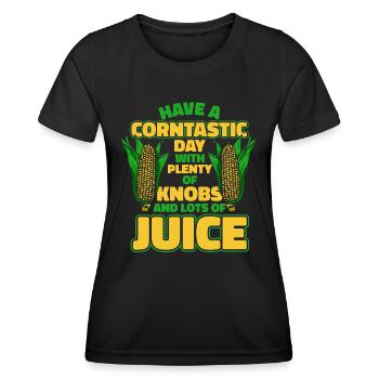 Maize Corncob Farmer - Women's Functional T-Shirt - black - Front - AI Model Female 172 light (172cm)