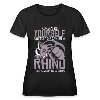 Rhinocéros Rhinocéros - T-shirt sport Femme - noir - Devant - AI Model Female 172 light (172cm)
