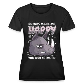 Rhinocéros Rhinocéros - T-shirt sport Femme - noir - Devant - AI Model Female 172 light (172cm)