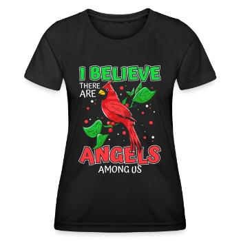 Cardinal Rouge Cardinal Vogel Cardinal Rouge - T-shirt sport Femme - noir - Devant - AI Model Female 172 light (172cm)