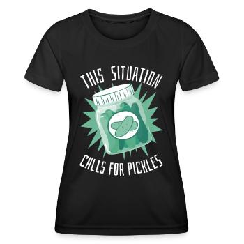Concombre Concombre Concombre Concombre Aneth alimentaire - T-shirt sport Femme - noir - Devant - AI Model Female 172 light (172cm)