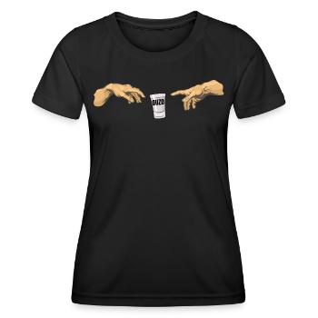 Ouzo Spruch für Griechen One Ouzo a Day - Frauen Funktions-T-Shirt - Schwarz - Vorne - AI Model Female 172 light (172cm)