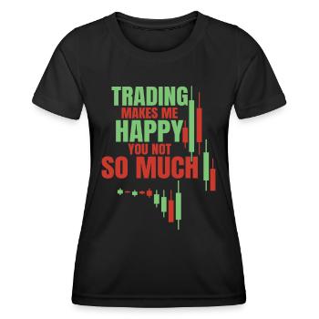 Stock Trading Trader Exchange Trading Stocks - Women's Functional T-Shirt - black - Front - AI Model Female 172 light (172cm)