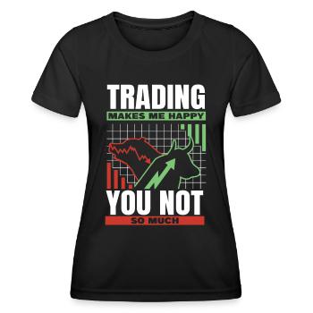 Stock Trading Trader Exchange Trading Stocks - Women's Functional T-Shirt - black - Front - AI Model Female 172 light (172cm)