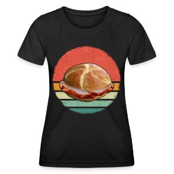 Leberkäs Bayern Leberkas Semmel Fleischkäse - T-shirt sport Femme - noir - Devant - AI Model Female 172 light (172cm)