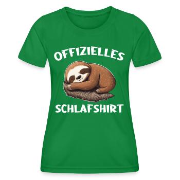 Faultier Faultiere Tier Schlafen Faul - Frauen Funktions-T-Shirt - Kelly Green - Vorne - AI Model Female 172 dark (172cm)