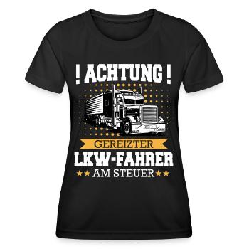 LKW Fahrer Fernfahrer Lastkraftwagenfahrer - Frauen Funktions-T-Shirt - Schwarz - Vorne - AI Model Female 172 light (172cm)