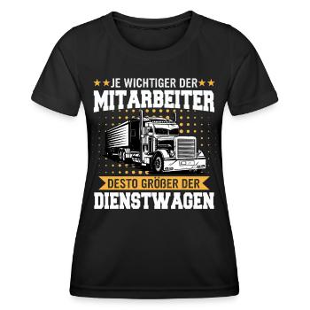LKW Fahrer Fernfahrer Lastkraftwagenfahrer - Frauen Funktions-T-Shirt - Schwarz - Vorne - AI Model Female 172 light (172cm)