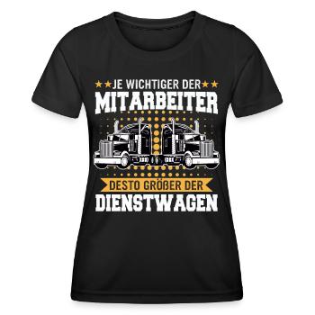 LKW Fahrer Fernfahrer Lastkraftwagenfahrer - Frauen Funktions-T-Shirt - Schwarz - Vorne - AI Model Female 172 light (172cm)