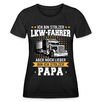 LKW Fahrer Fernfahrer Lastkraftwagenfahrer - Frauen Funktions-T-Shirt - Schwarz - Vorne - AI Model Female 172 light (172cm)