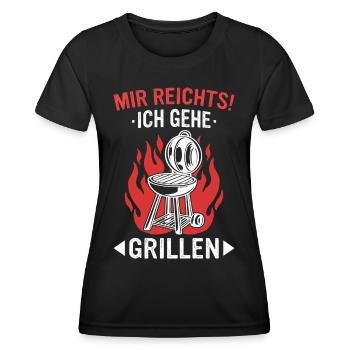 Grillen Grill BBQ Barbecue Grillschürze Griller - Frauen Funktions-T-Shirt - Schwarz - Vorne - AI Model Female 172 light (172cm)