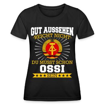 Ostdeutschland Osten Ossi DDR Heimat Ostblock - Frauen Funktions-T-Shirt - Schwarz - Vorne - AI Model Female 172 light (172cm)