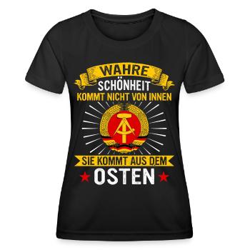 Ostdeutschland Osten Ossi DDR Heimat Ostblock - Frauen Funktions-T-Shirt - Schwarz - Vorne - AI Model Female 172 light (172cm)