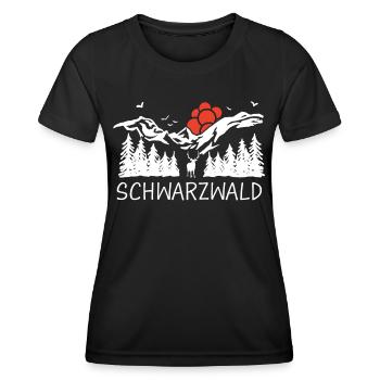 Schwarzwald Schwarzwälder Baden-Württemberg - Frauen Funktions-T-Shirt - Schwarz - Vorne - AI Model Female 172 light (172cm)