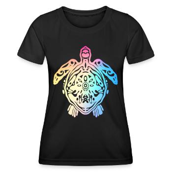 Tortue tortue tortue - T-shirt sport Femme - noir - Devant - AI Model Female 172 light (172cm)