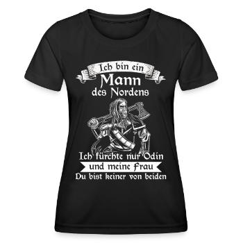 Wikinger Nordisch Krieger Valhalla - Frauen Funktions-T-Shirt - Schwarz - Vorne - AI Model Female 172 light (172cm)