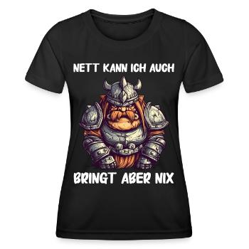 Deus Vult Kreuzritter Tempelritter Mittelalter - Frauen Funktions-T-Shirt - Schwarz - Vorne - AI Model Female 172 light (172cm)