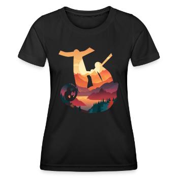 Faultier Faultiere Tier Schlafen Faul - Frauen Funktions-T-Shirt - Schwarz - Vorne - AI Model Female 172 light (172cm)