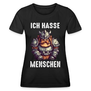 Deus Vult Kreuzritter Tempelritter Mittelalter - Frauen Funktions-T-Shirt - Schwarz - Vorne - AI Model Female 172 light (172cm)