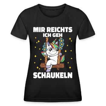 Einhorn Einhörner Fabelwesen Mystisch - Frauen Funktions-T-Shirt - Schwarz - Vorne - AI Model Female 172 light (172cm)
