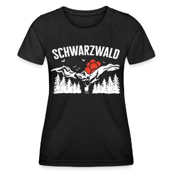Schwarzwald Schwarzwälder Baden-Württemberg - Frauen Funktions-T-Shirt - Schwarz - Vorne - AI Model Female 172 light (172cm)